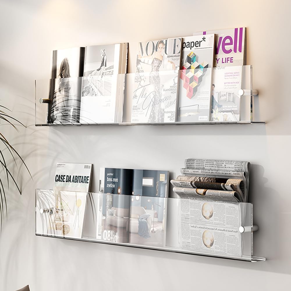 Acrylic Wall Mount Magazine Holder