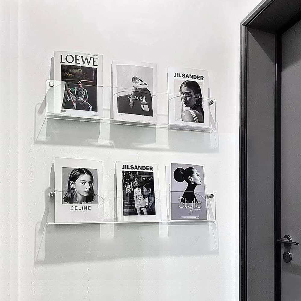 Acrylic Wall Mount Magazine Holder