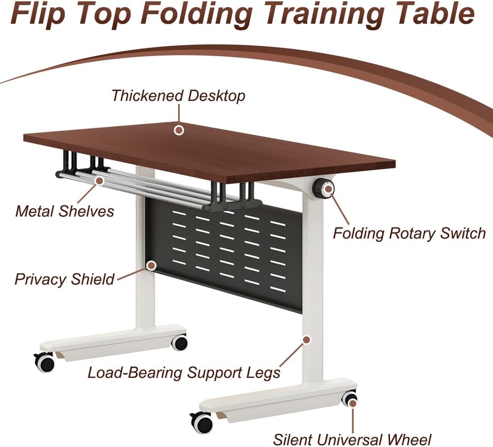 55" Mobile Folding Modular Conference Table