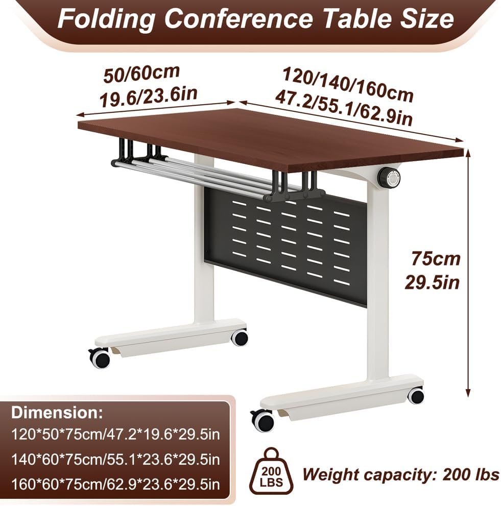 55" Mobile Folding Modular Conference Table