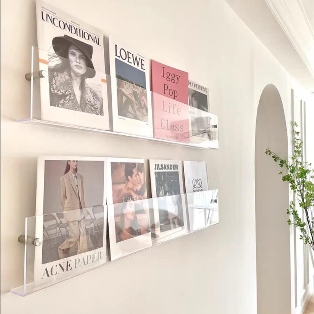 Acrylic Wall Mount Magazine Holder