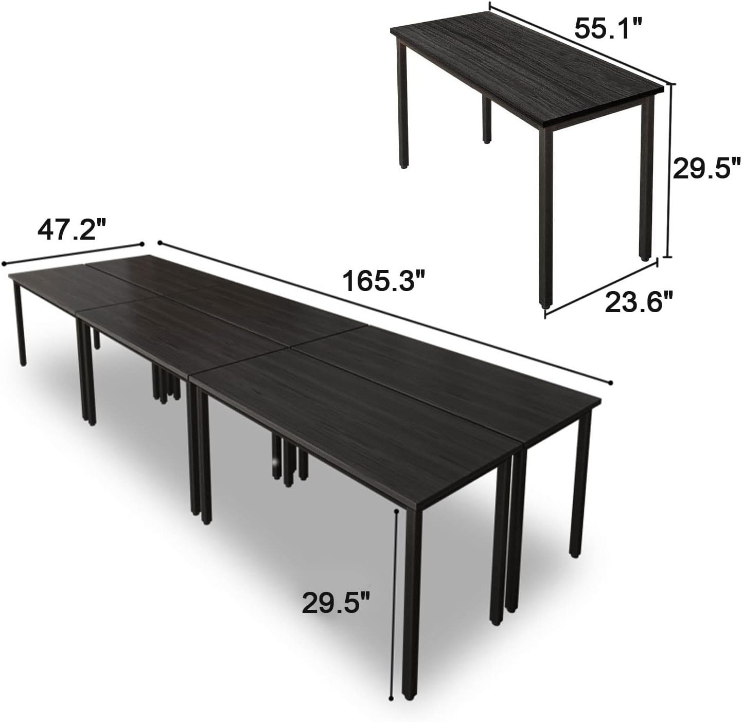 165.3" 16-Person Modular Conference Table