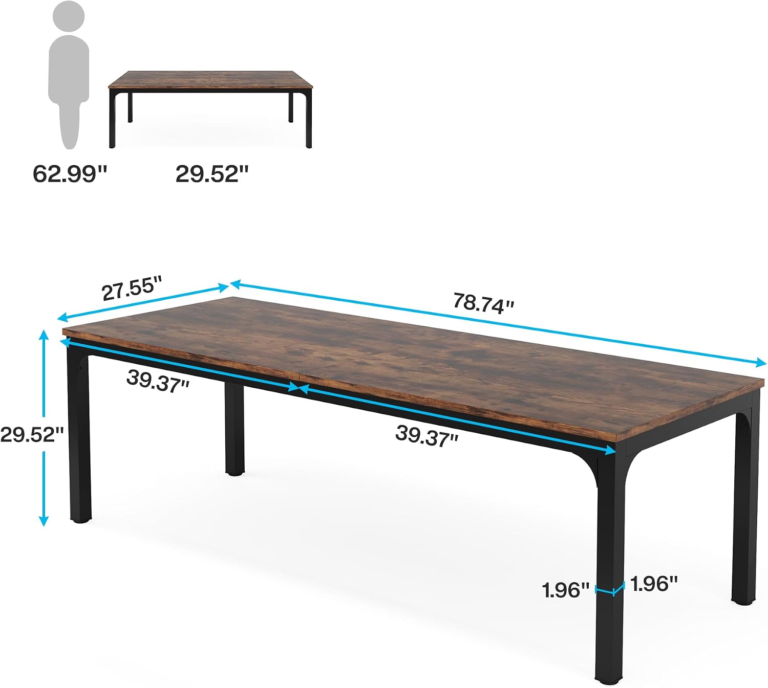 78.7" Double Person Computer Desk