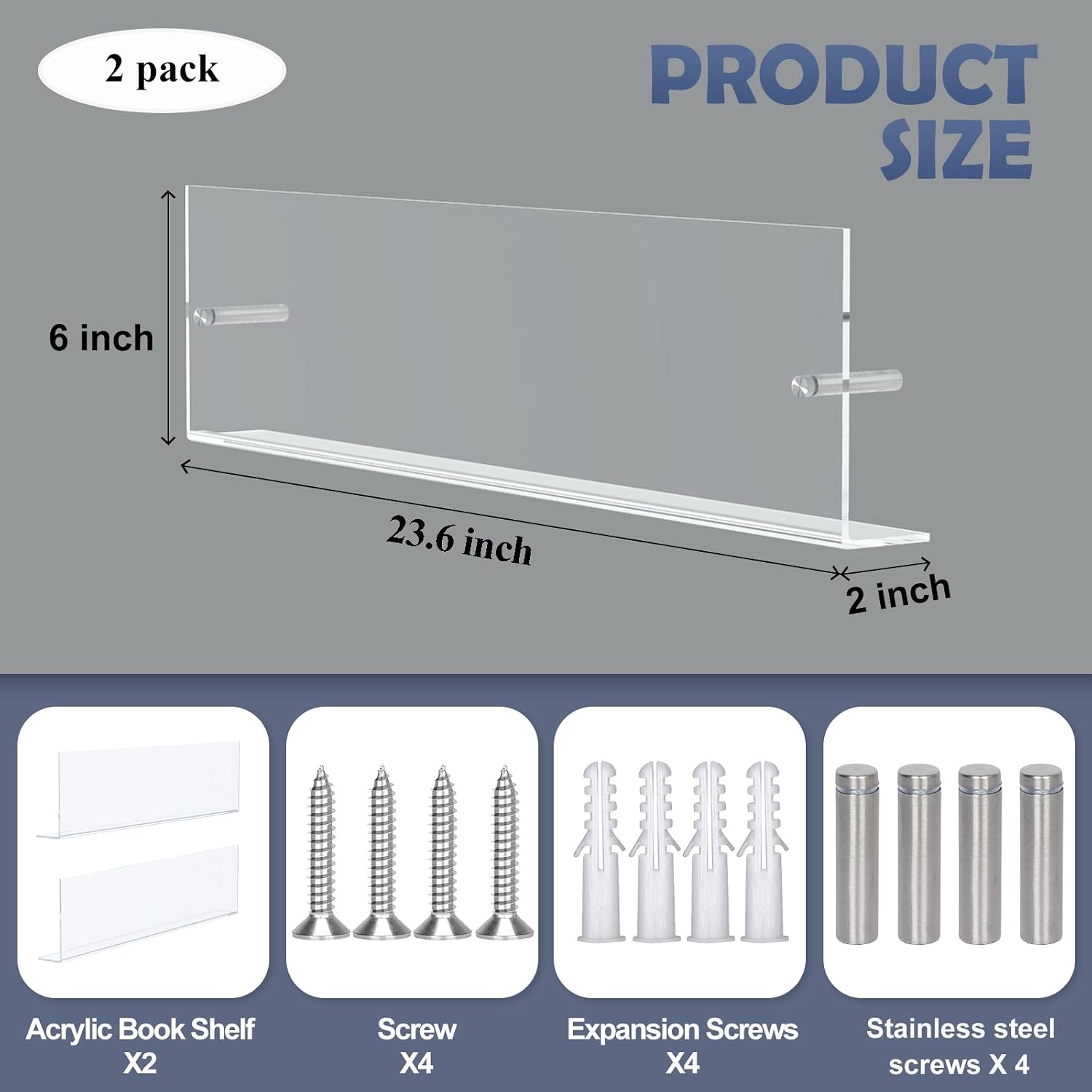 Acrylic Wall Mount Magazine Holder