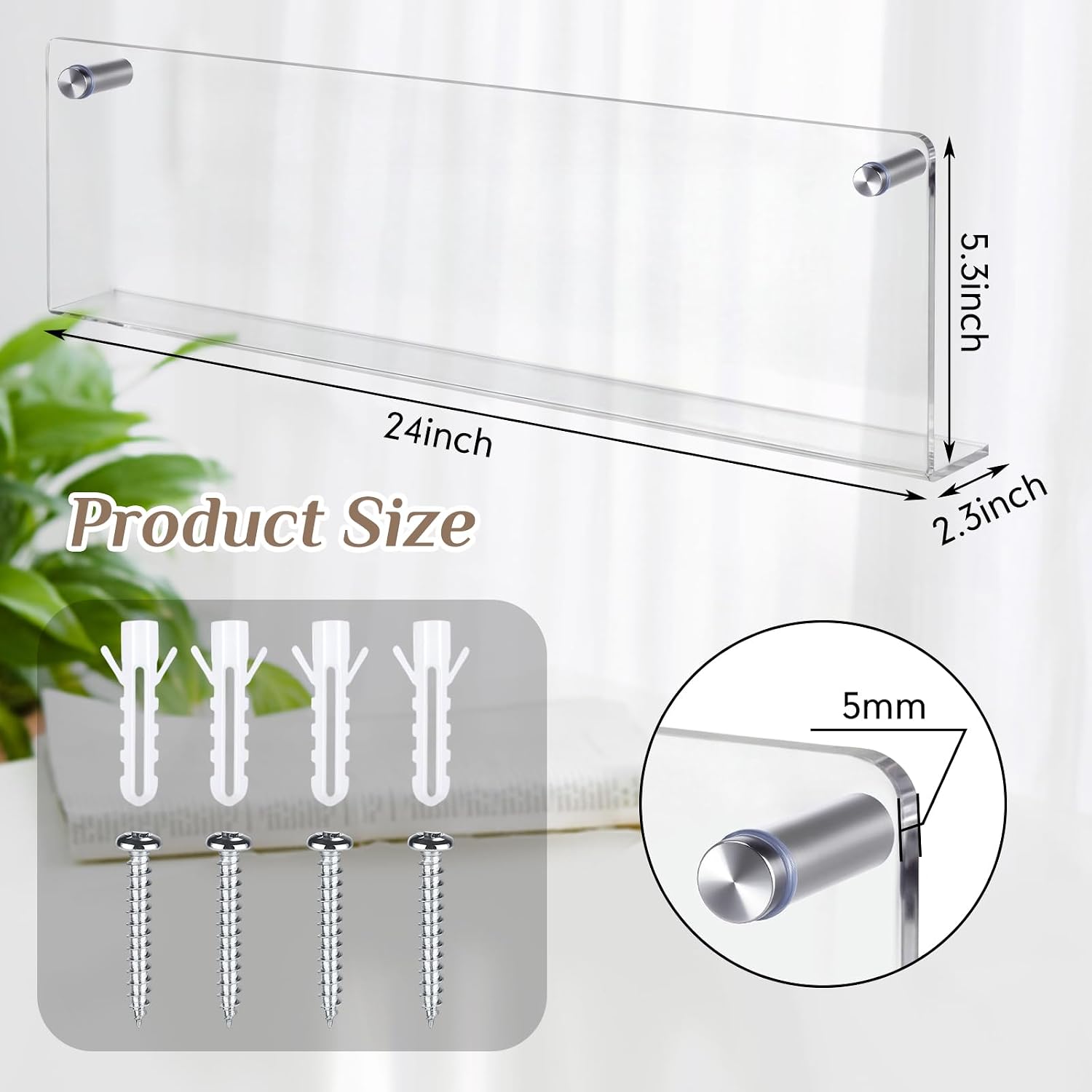 Acrylic Wall Mount Magazine Holder