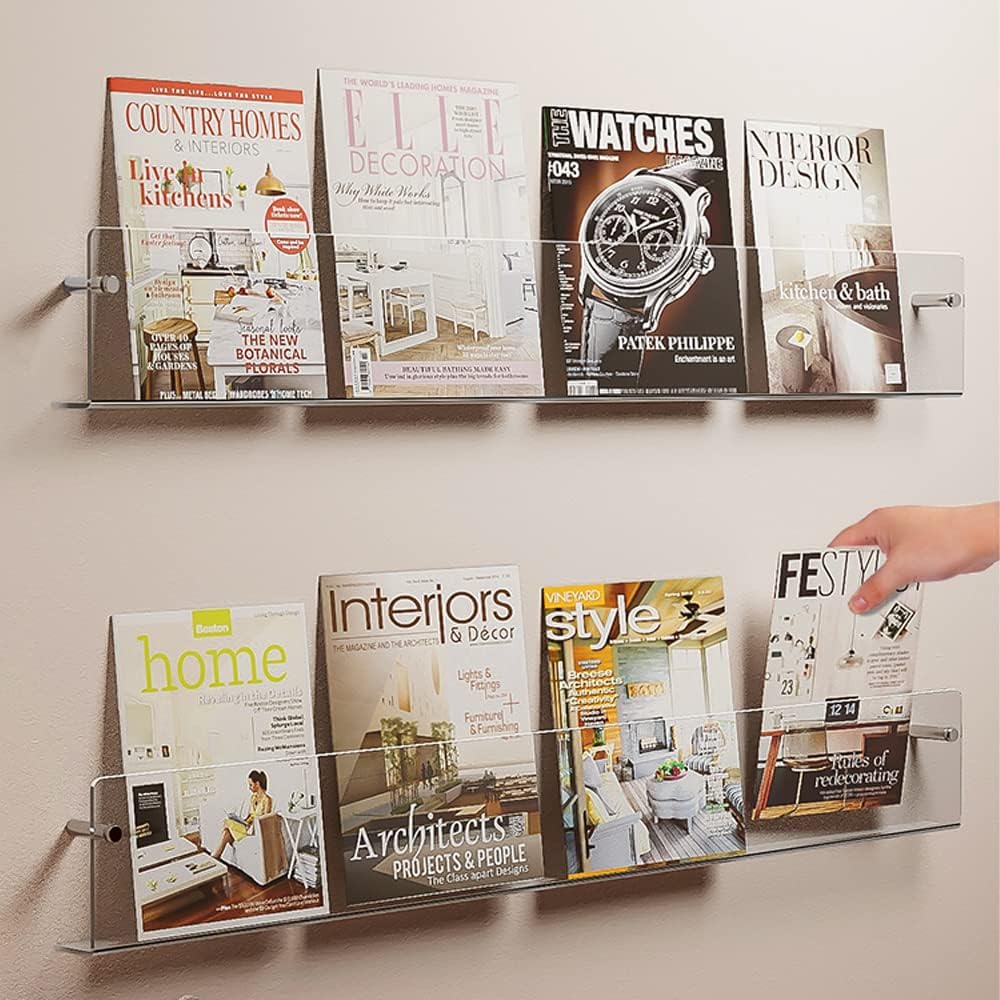 Acrylic Wall Mount Magazine Holder