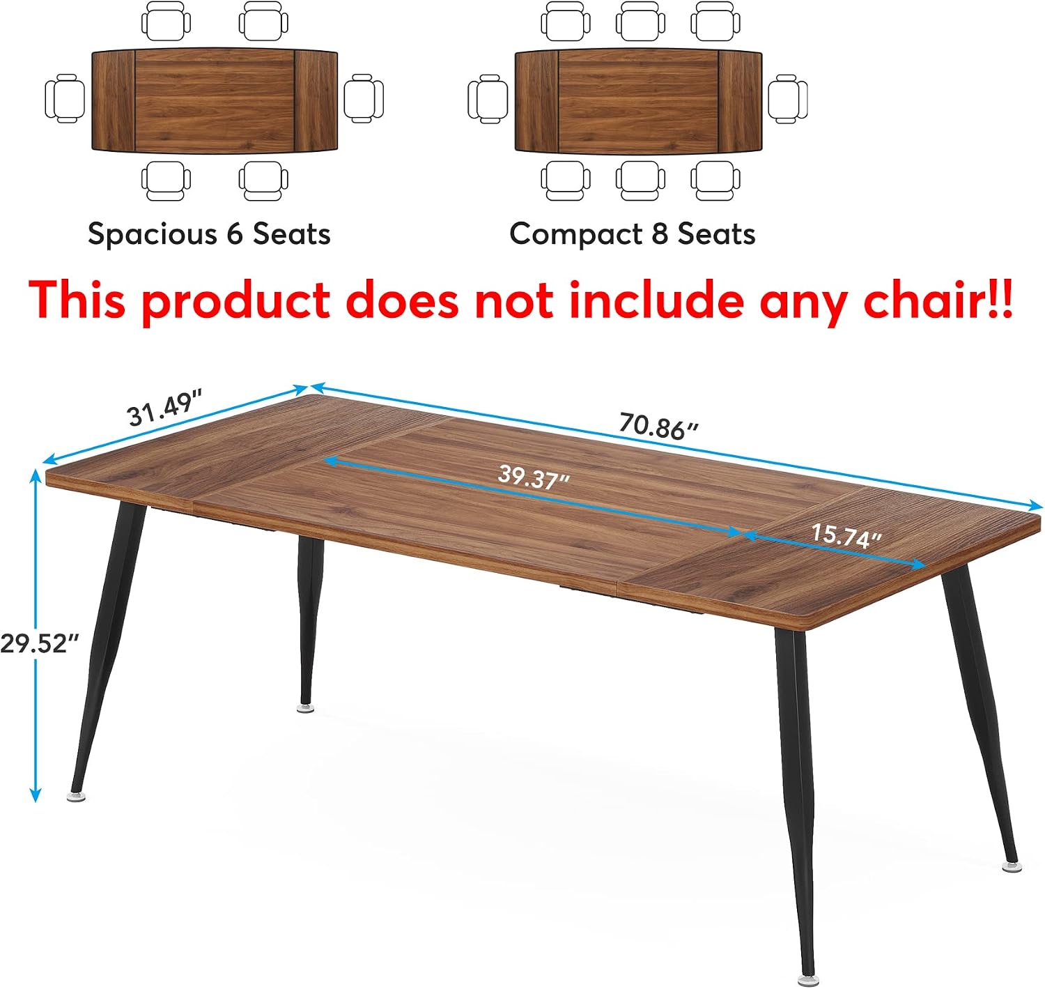 70.8" Industrial Conference Table