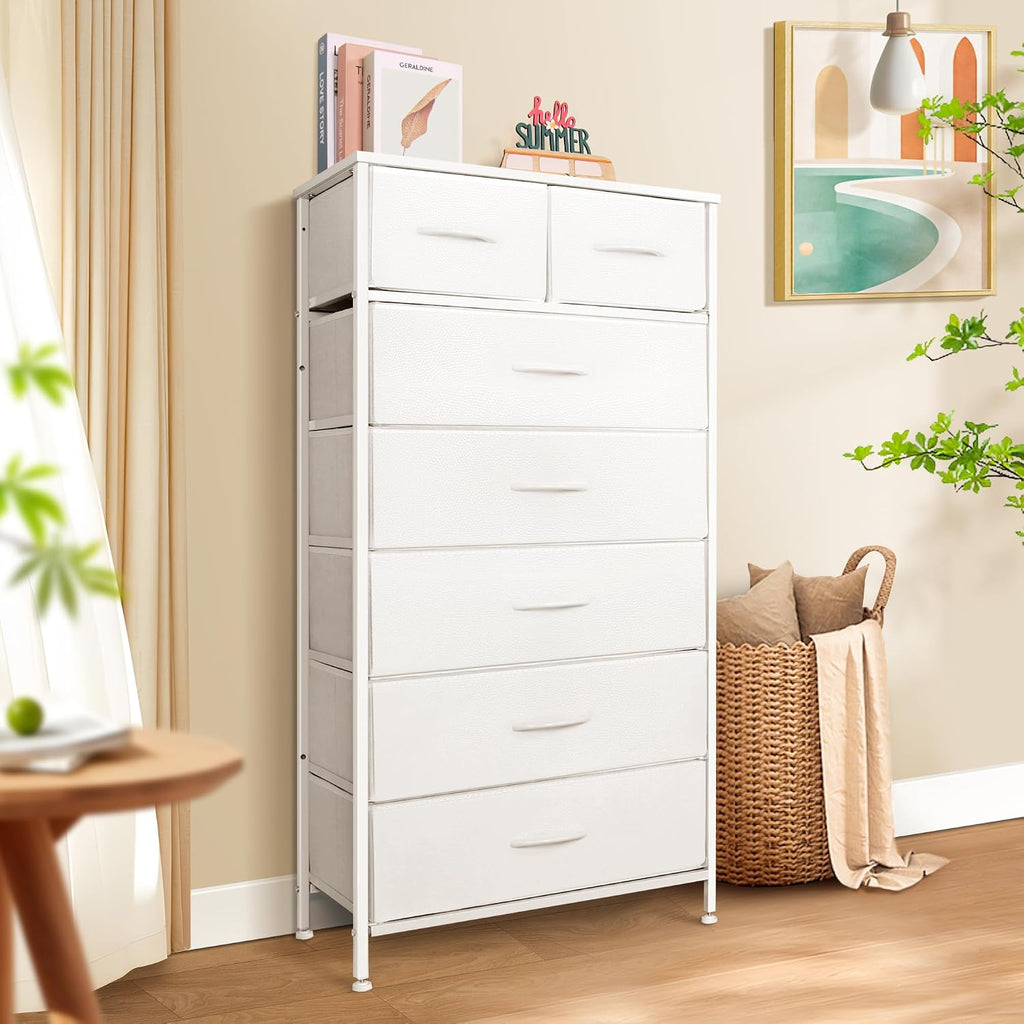 7 Drawer Tall Fabric Dresser