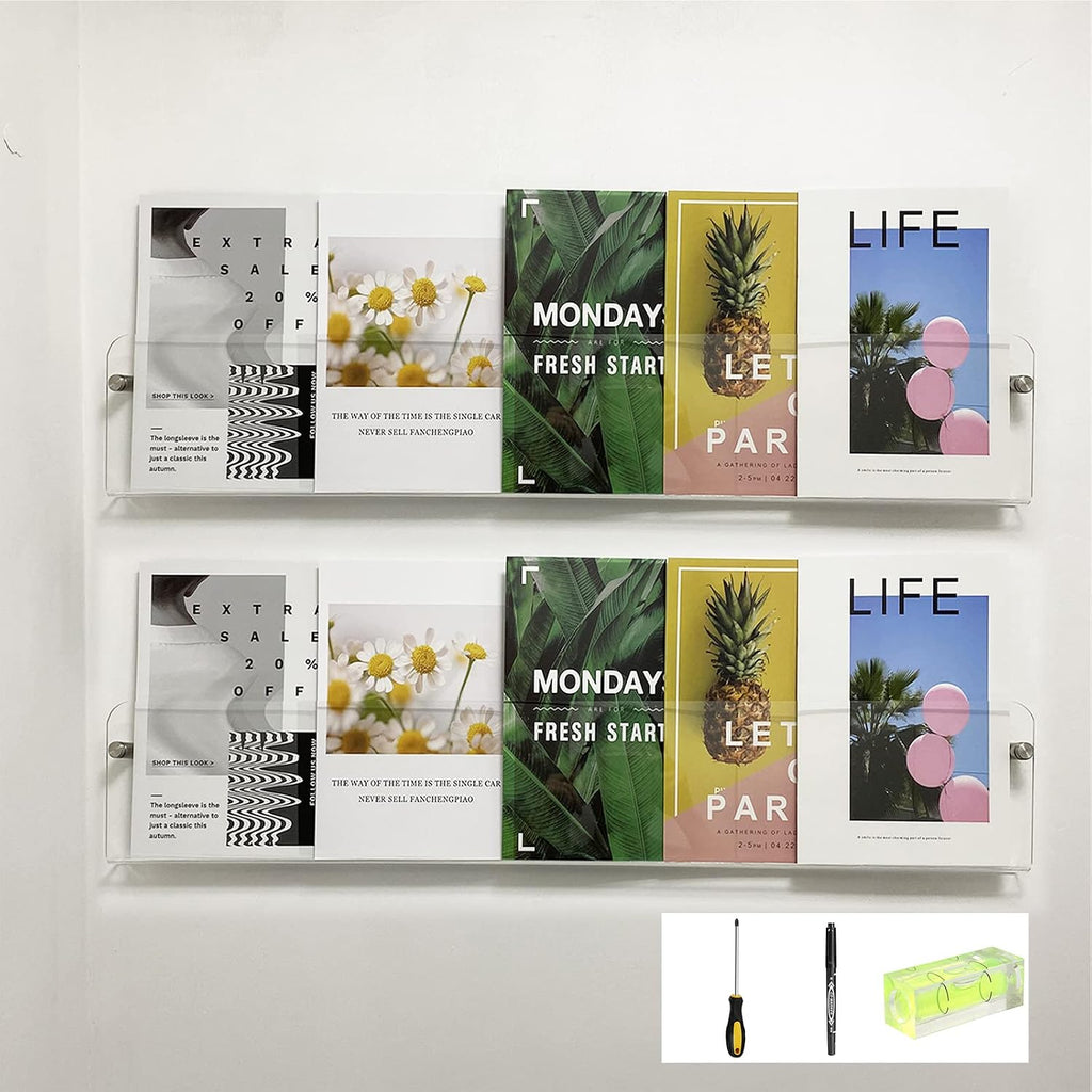 Acrylic Wall Mounted Magazine Holder
