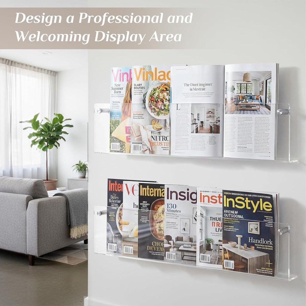 Acrylic Wall Mount Magazine Holder