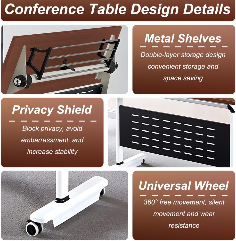 55" Mobile Folding Modular Conference Table