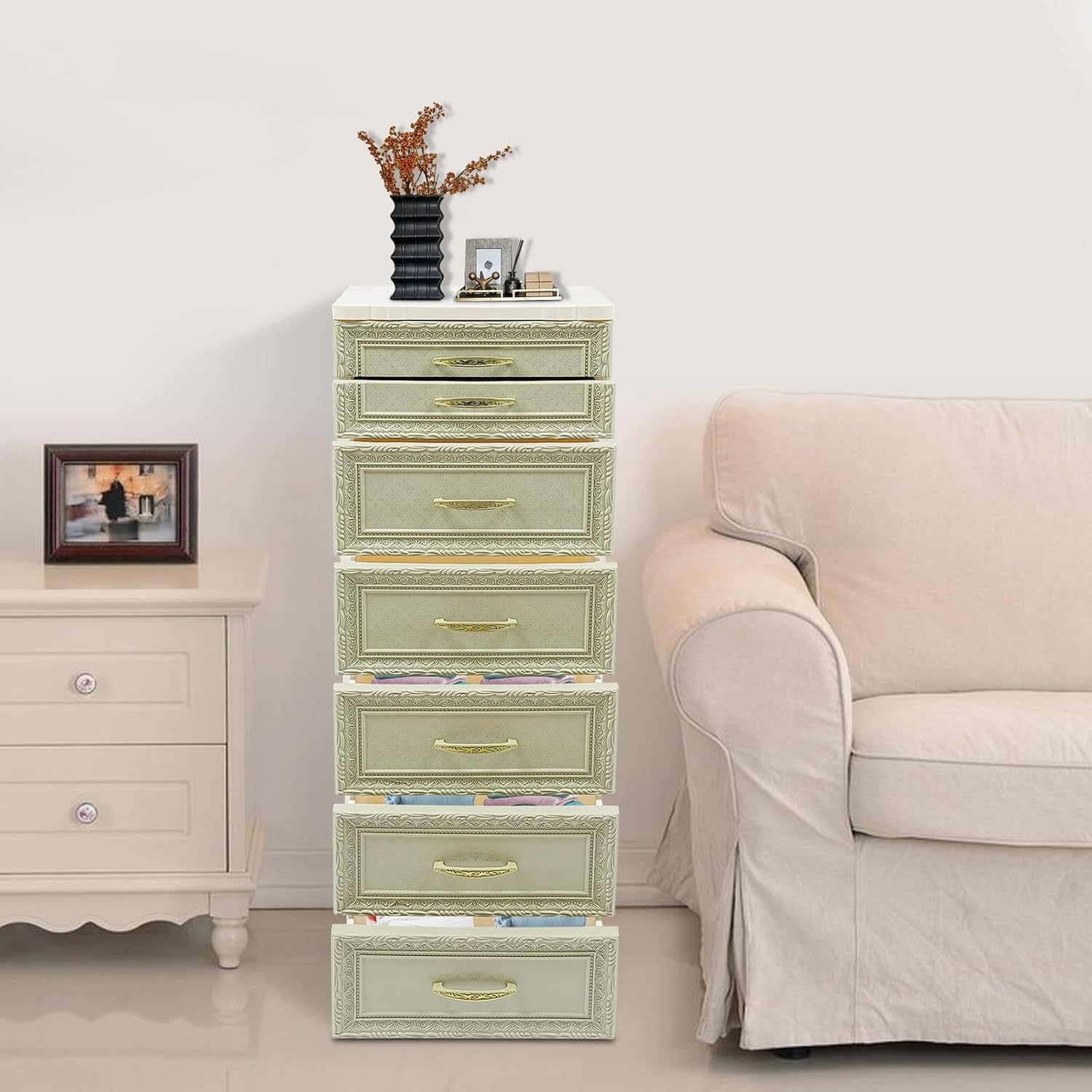 7 Drawer Mobile Storage Tower Cabinet