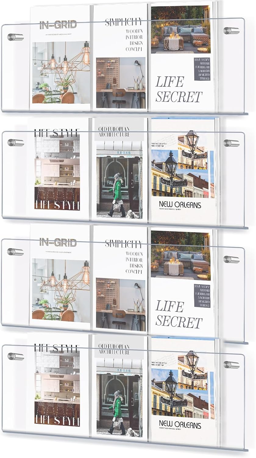 Acrylic Wall Mount Magazine Holder