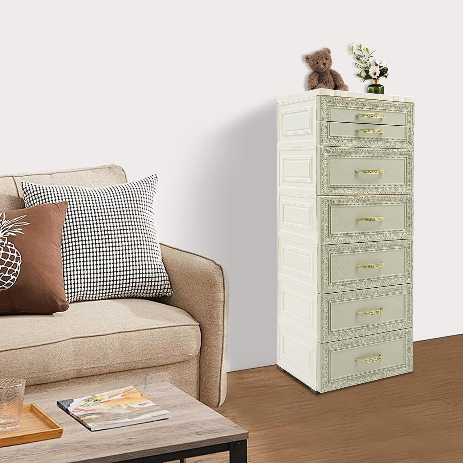 7 Drawer Mobile Storage Tower Cabinet
