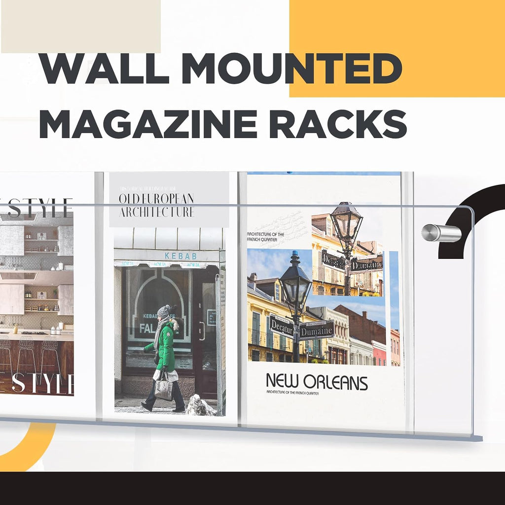 Acrylic Wall Mount Magazine Holder