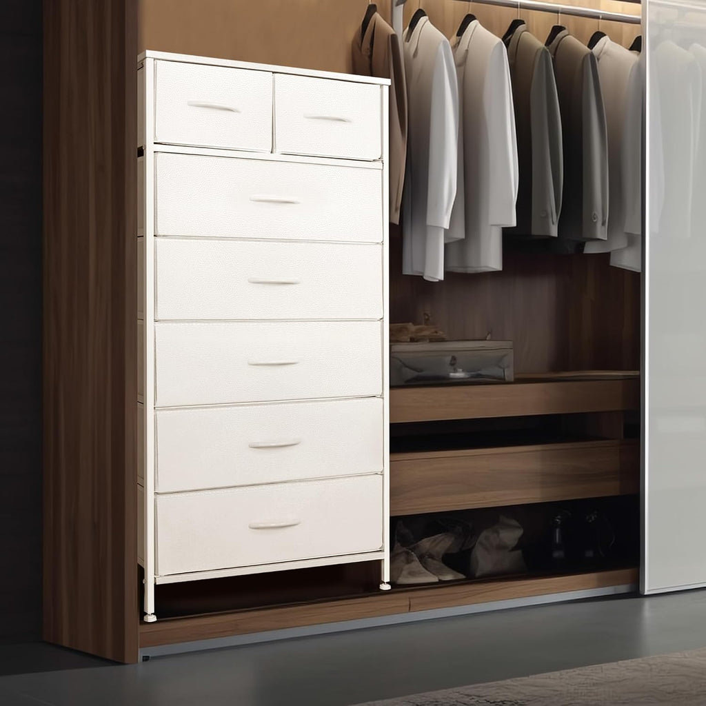 7 Drawer Tall Fabric Dresser