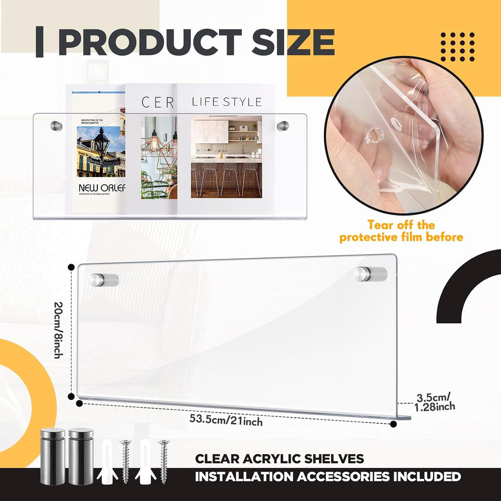 Acrylic Wall Mount Magazine Holder