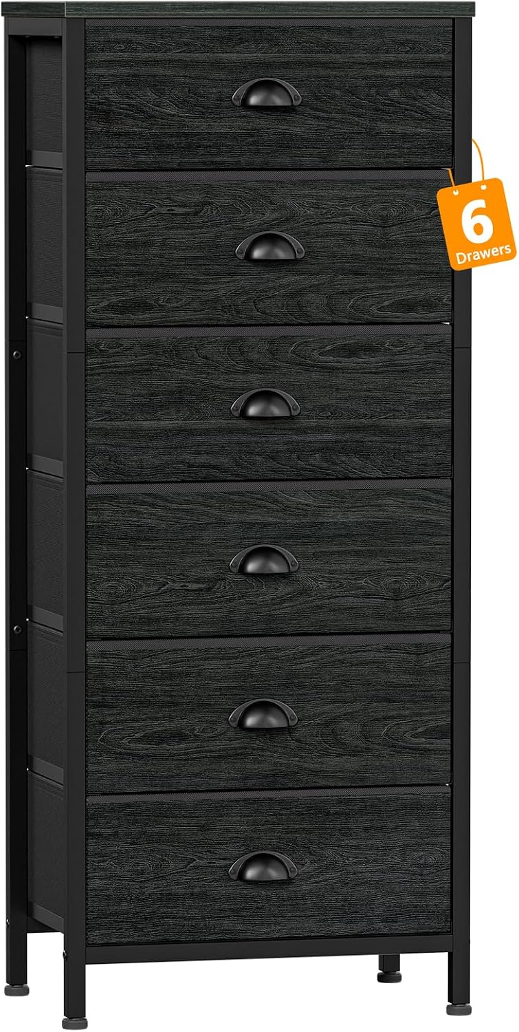 6 Drawer Tall Fabric Dresser