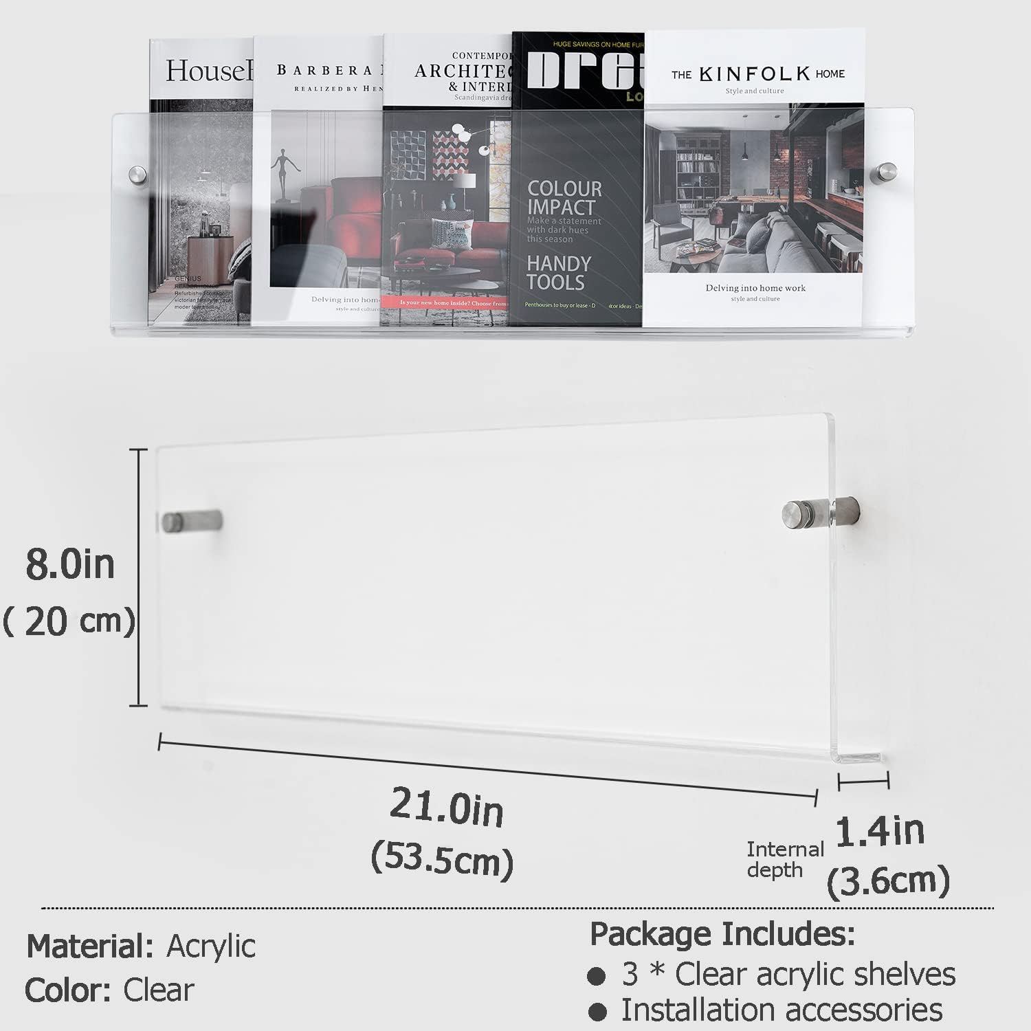 Acrylic Wall Mount Brochure Holder