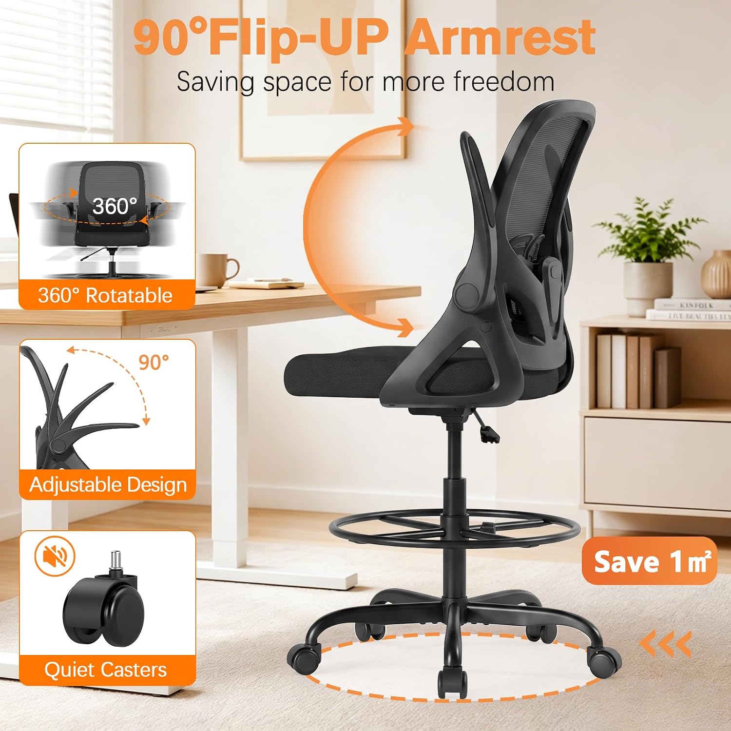 Tall Drafting Office Chair