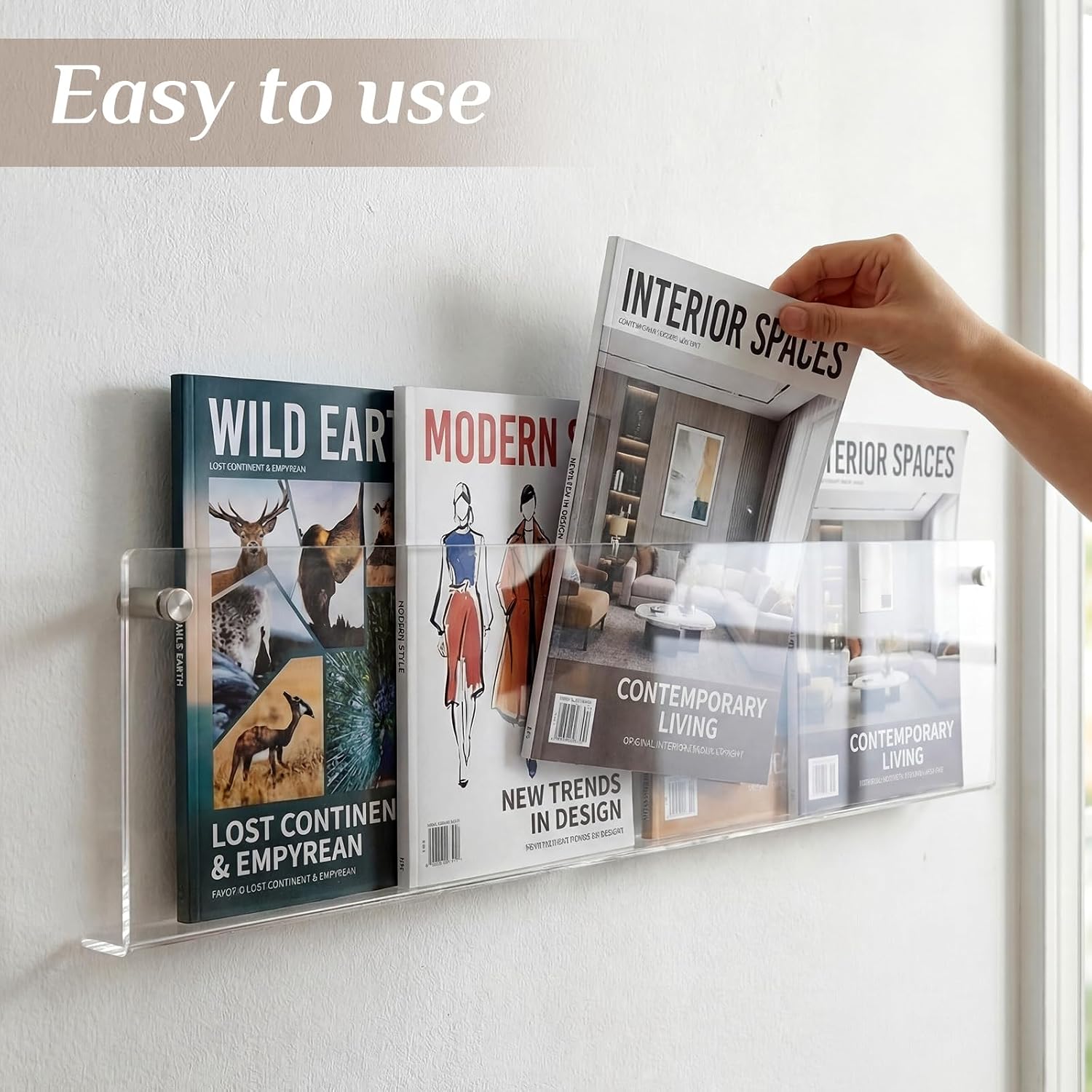 Acrylic Wall Mount Magazine Holder