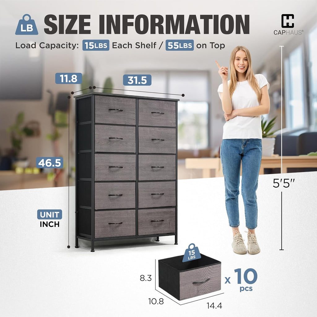 10 Fabric Drawer Storage Tower