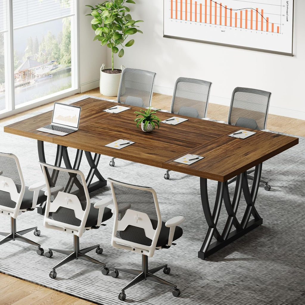 70.86" Curved Frame Conference Table for 6-8 People