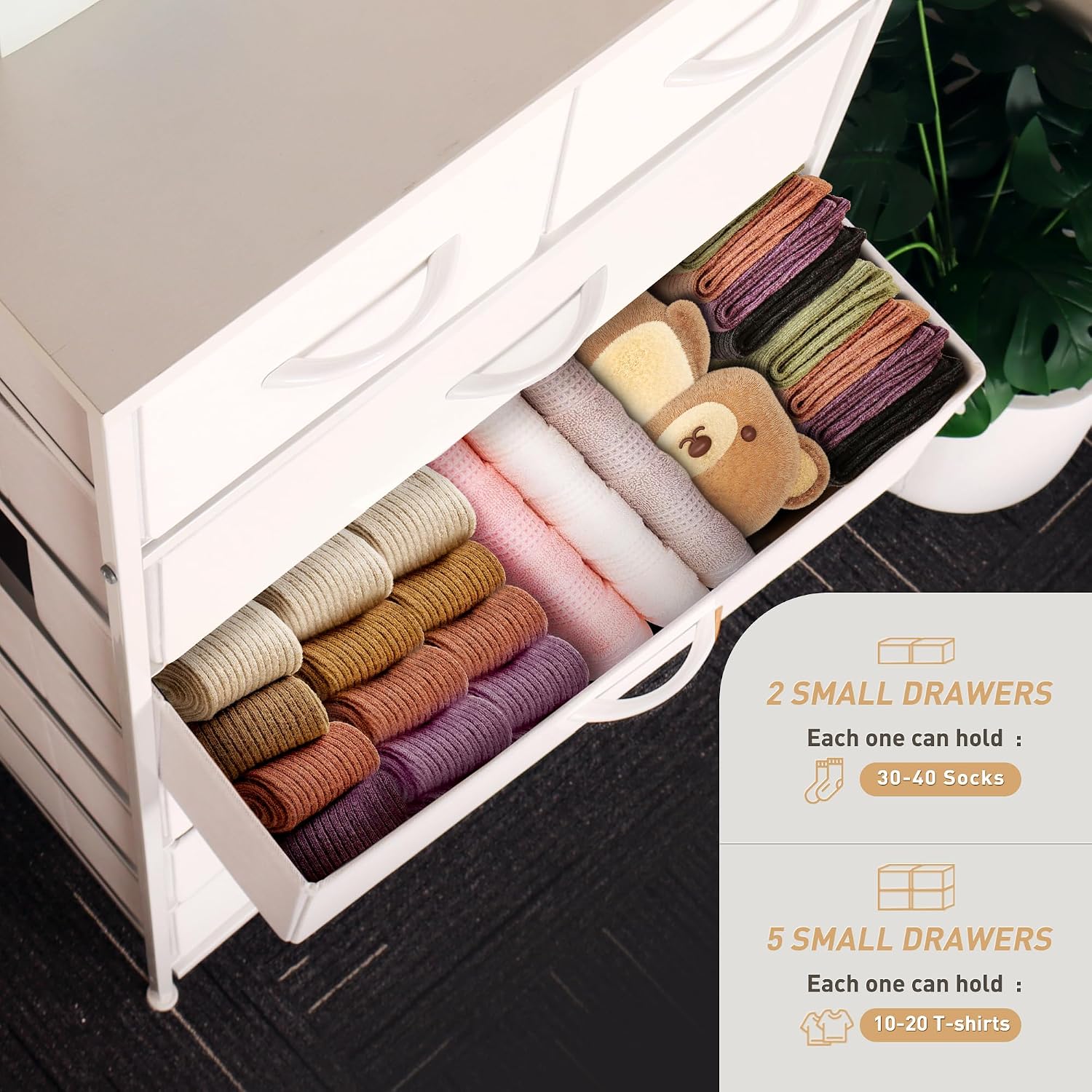 7 Drawer Tall Fabric Dresser