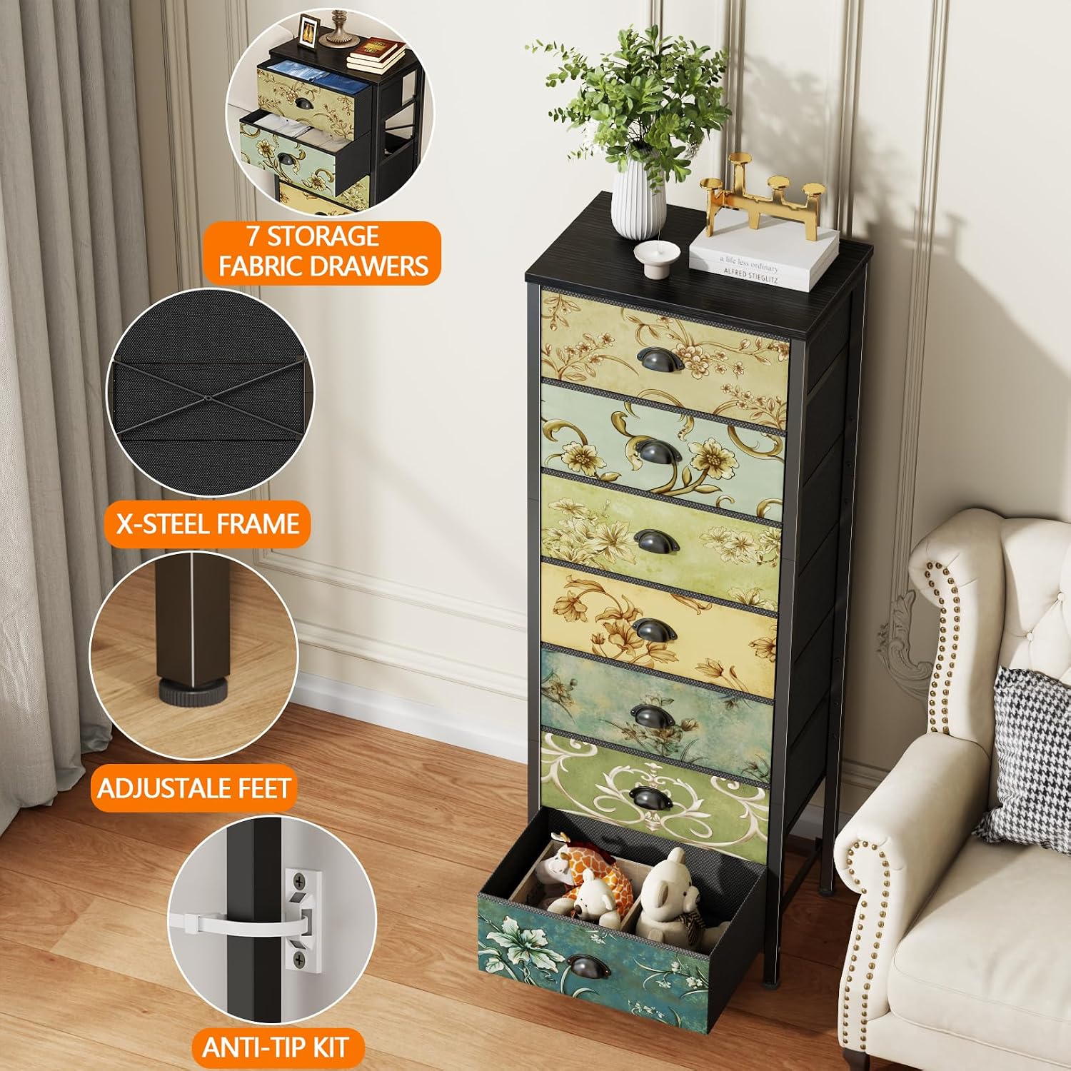 7 Drawer Tall Dresser
