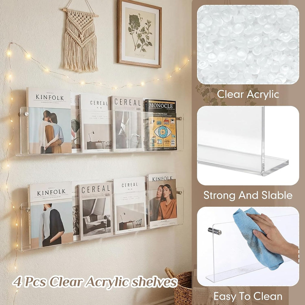 Acrylic Wall Mount Magazine Holder