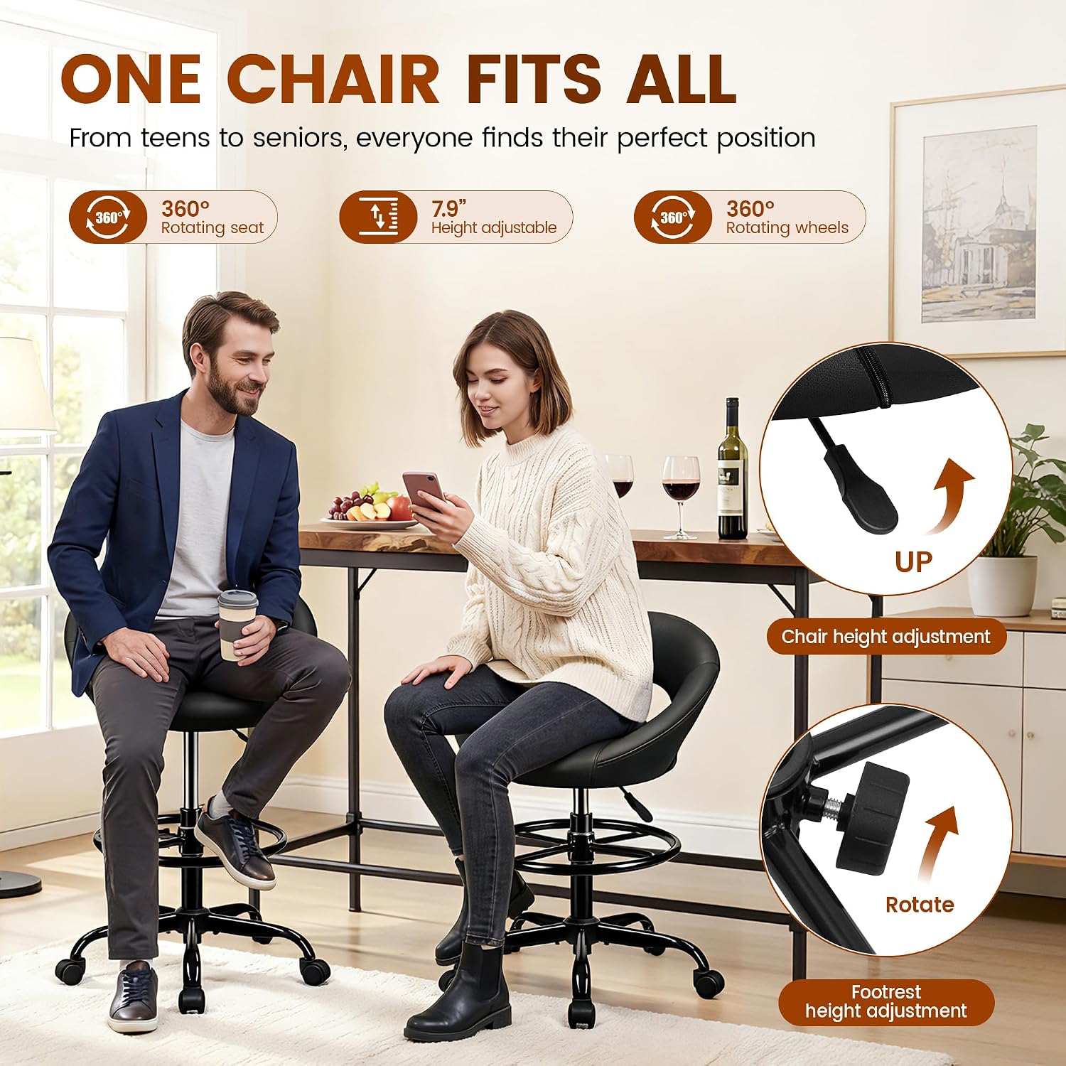 Tall Drafting Chair