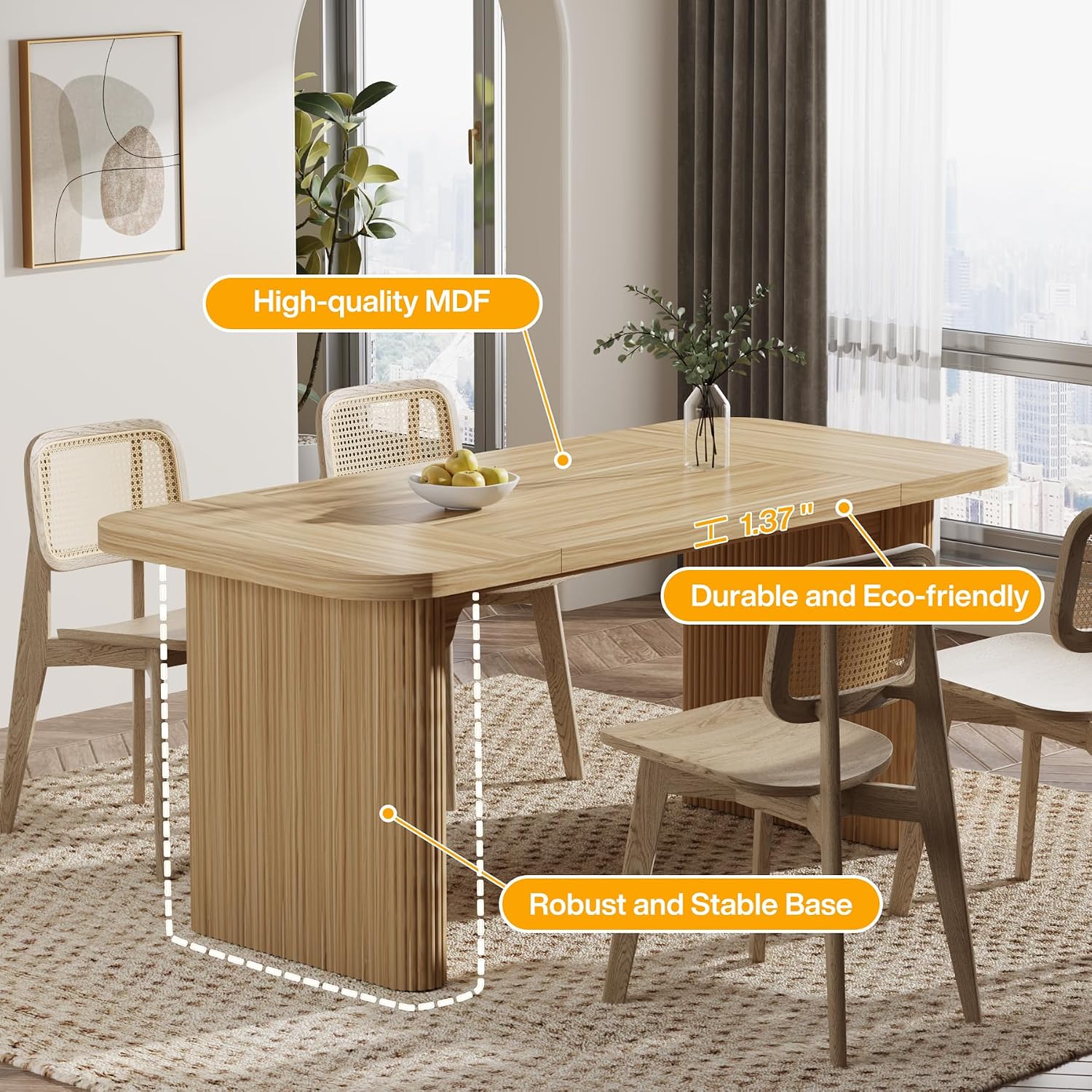 62" Modern Rectangular Conference Table