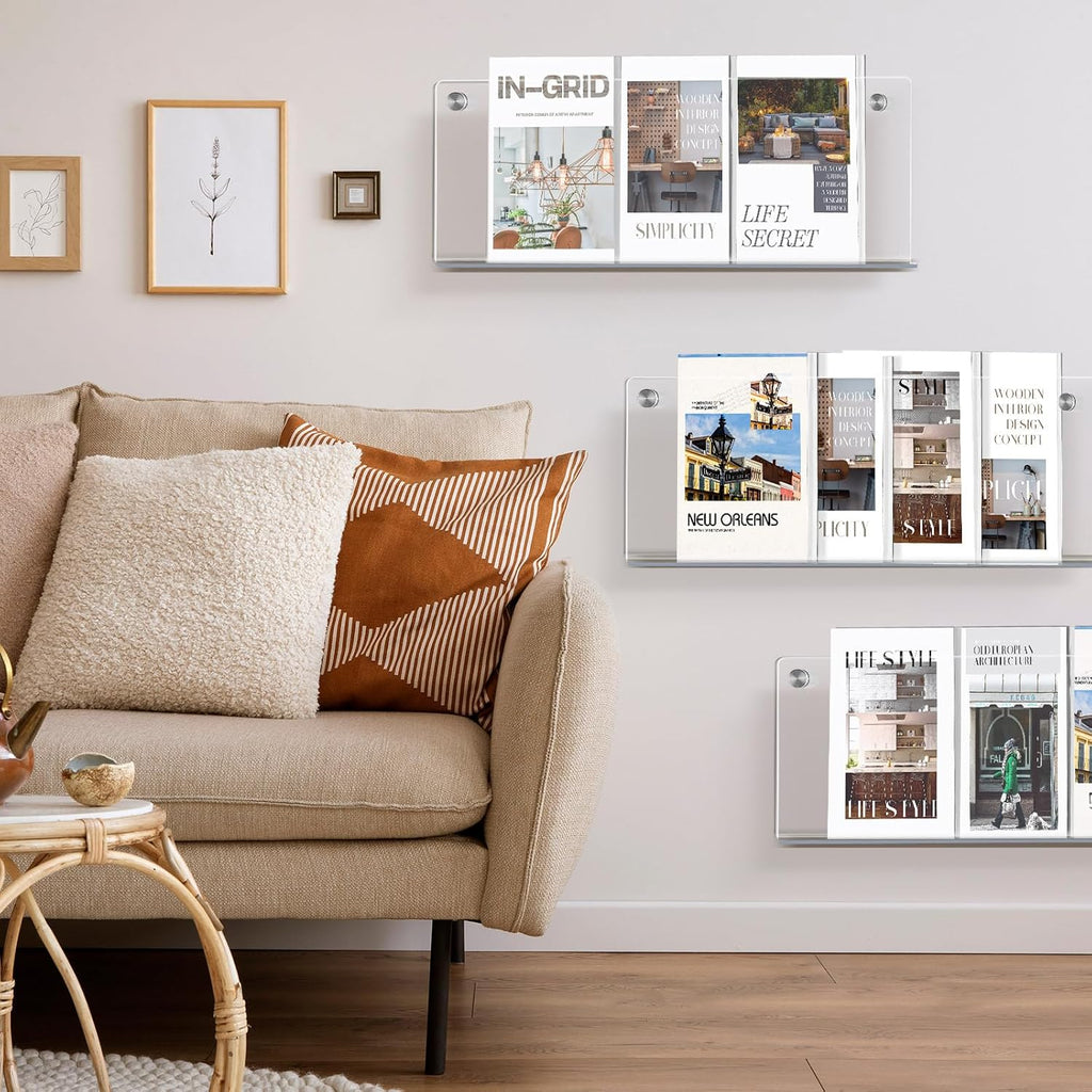 Acrylic Wall Mount Magazine Holder