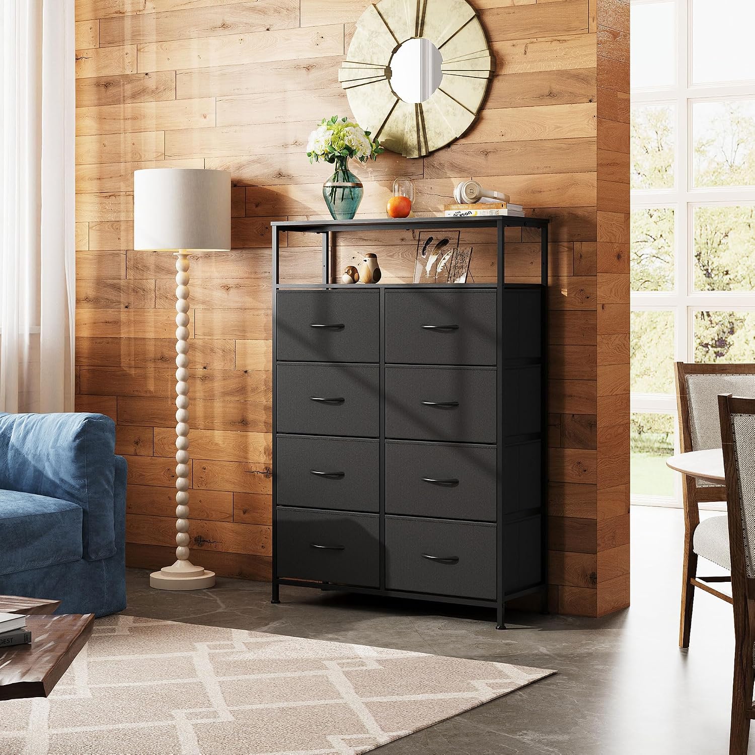 8 Drawer Fabric Tall Dresser